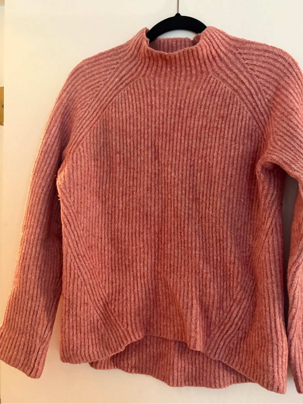 Madewell Ribbed Mock Neck Sweater in Dusty Rose